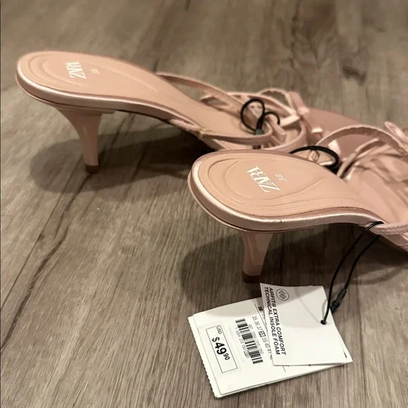 Zara Blush Strappy Heels - Picture 4 of 6